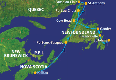 Map showing the Tour regions